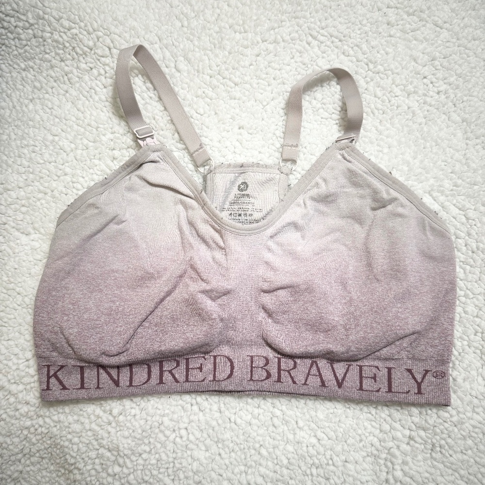 Kindred Bravely Nursing Bra Womens Large Pink Purple Maternity Mom Cute Ombre